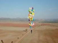 British man flies over South Africa using only a chair tied to helium balloons
