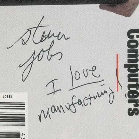 A close-up of Steve Jobs autograph on Newsweek magazine A close-up of Steve Jobs autograph on Newsweek magazine
