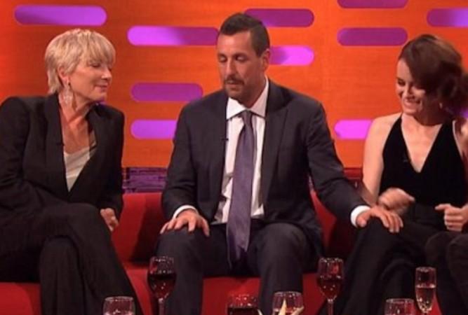 EmmaThompson (L), Adam Sandler (M), Claire Foy (R) in The Graham Norton Show EmmaThompson (L), Adam Sandler (M), Claire Foy (R) in The Graham Norton Show