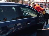 Dramatic footage shows man driving through protesters outside California Congressmans office