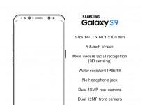 Samsung Galaxy S9 leaked specs and sketch