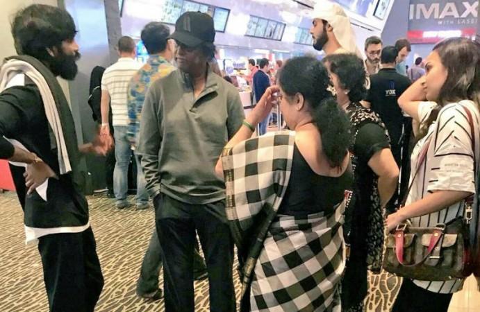 Dhanush, Rajinikanth with his family before arriving at Chennai airport Dhanush, Rajinikanth with his family before arriving at Chennai airport