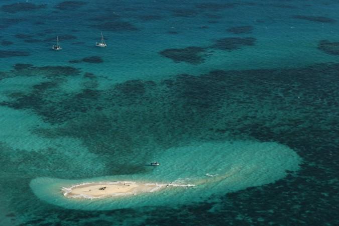 An aerial view of Vlassof Cay in the Great Barrier Reef is seen on November 14, 2012 in Cairns, Australia. Great Barrier Reef