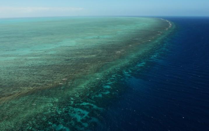 Aerial views of The Great Barrier Reef are seen from above on August 7, 2009 in Cairns, Australia. The Great Barrier Reef
