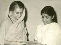 Lata Mangeshkar with late Prime Minister Indira Gandhi