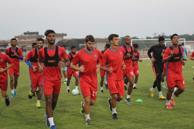 FC Goa players training at the Bambolim Athletic Stadium fc goa