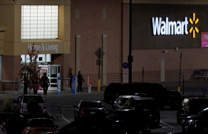 Police guard the entrance at the scene of a shooting at a Walmart in Thornton, Colorado November 1, 2017. Colorado shooting