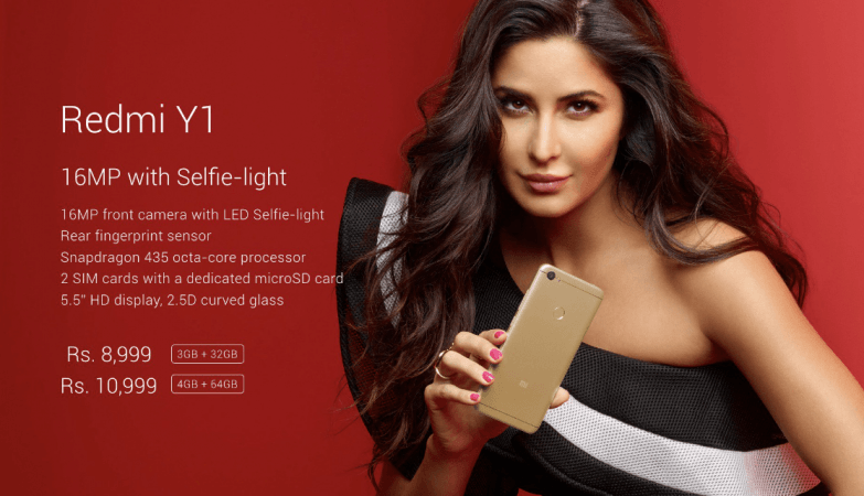 Xiaomi India announced Katrina kaif as the product endorser for Redmi Y series at the event Redmi Y1