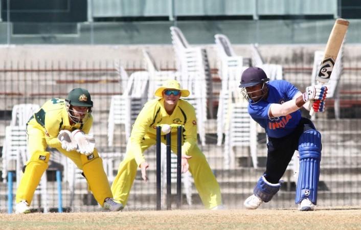 Mayank in action for Board President's XI in a one-day warm-up game against Australia on September 12, 2017. Mayank Agarwal Vs Australia