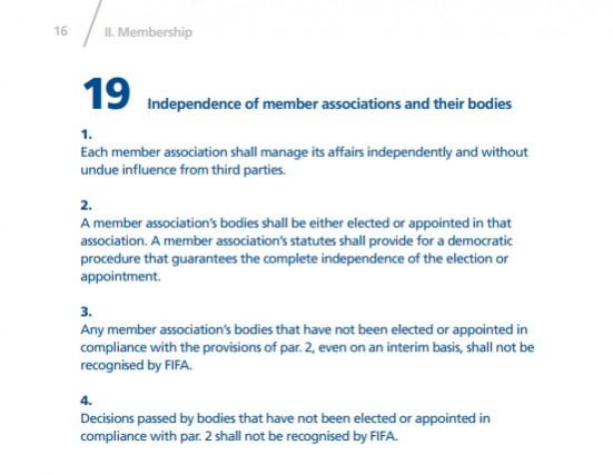 fifa statutes