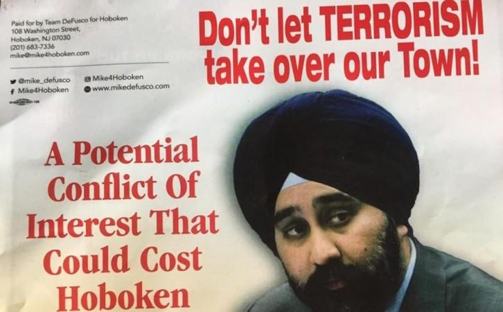 The slanderous flyer featuring Bhalla Sikh flyer