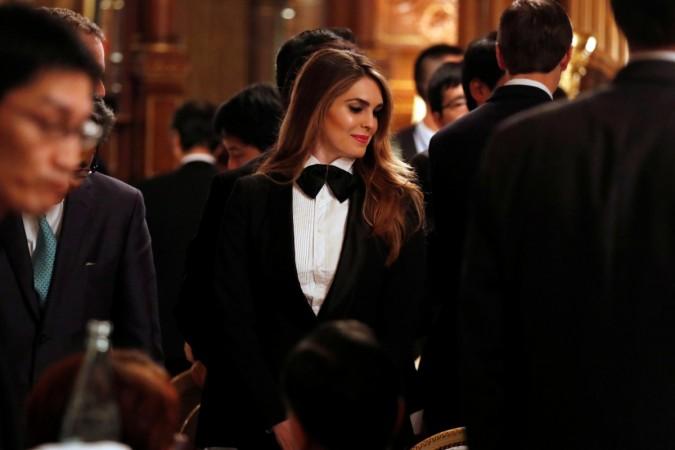 White House Communications Director Hope Hicks attends an official dinner thrown by Japan's Prime Minister Shinzo Abe in honor of U.S. President Donald Trump at Akasaka Palace in Tokyo, Japan November 6, 2017. Hope Hicks
