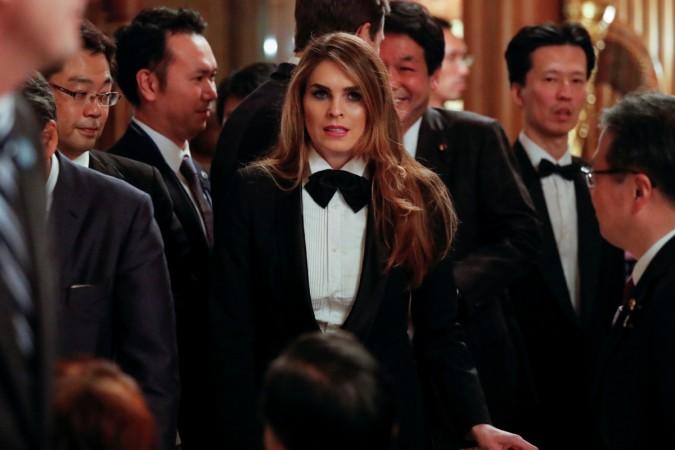 White House Communications Director Hope Hicks attends an official dinner thrown by Japan's Prime Minister Shinzo Abe in honor of U.S. President Donald Trump at Akasaka Palace in Tokyo, Japan November 6, 2017. Hope Hicks