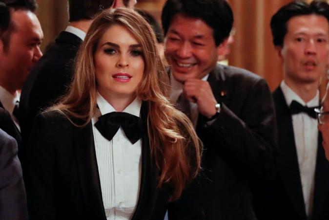 White House Communications Director Hope Hicks attends an official dinner thrown by Japan's Prime Minister Shinzo Abe in honor of U.S. President Donald Trump at Akasaka Palace in Tokyo, Japan November 6, 2017. Hope Hicks