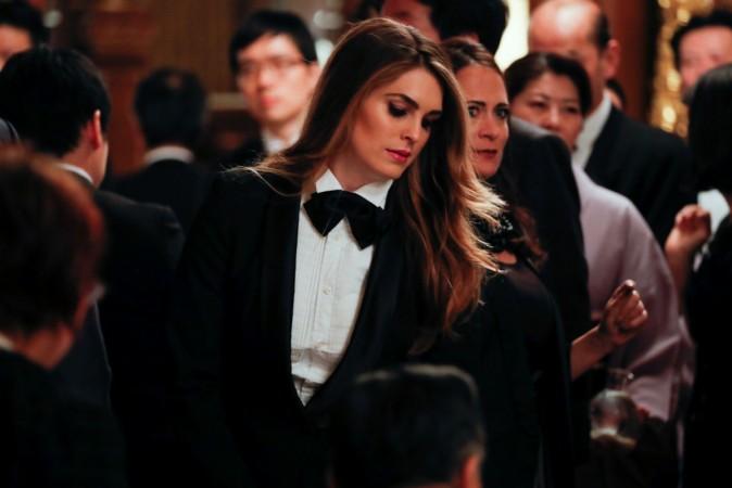 White House Communications Director Hope Hicks attends an official dinner thrown by Japan's Prime Minister Shinzo Abe in honor of U.S. President Donald Trump at Akasaka Palace in Tokyo, Japan November 6, 2017. Hope Hicks