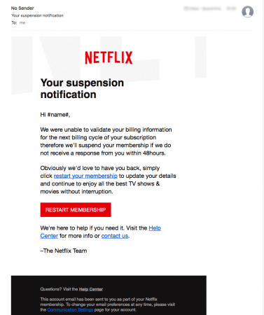 Netflix email scam Netflix email scam