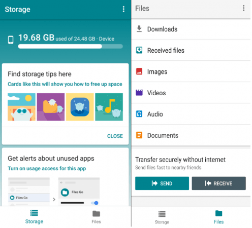 Google Files Go (screenshots) Google Files Go