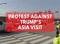 South Koreans and Filipinos protest against Donald Trumps visit