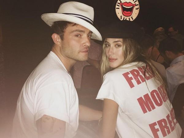 Ed Westwick with his girlfriend, Jessica Serfaty. ed and jess