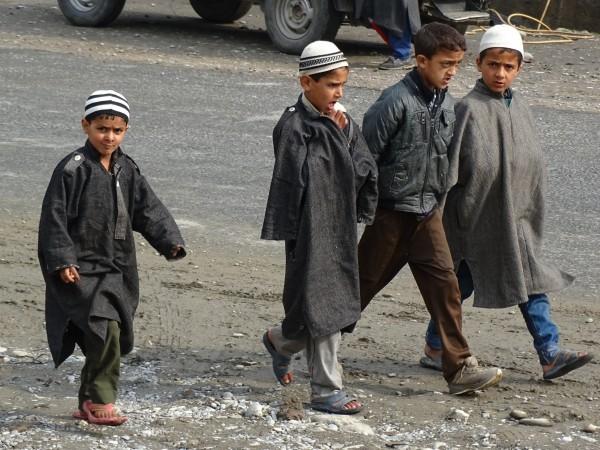 Muslim boys in Srinagar. Muslim boys in Srinagar