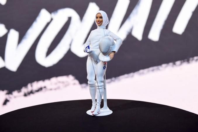A view of the Ibtihaj Muhammad Barbie on display during Glamour Celebrates 2017 Women Of The Year Live Summit at Brooklyn Museum on November 13, 2017 in New York City. Barbie wearing hijab