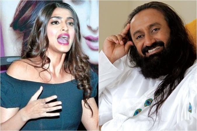 Sonam Kapoor and Sri Sri Ravi Shankar Sonam Kapoor Sri Sri Ravi Shankar