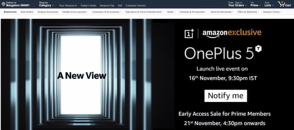 OnePlus 5T, Amazon India, Early Access Sale, Amazon Prime