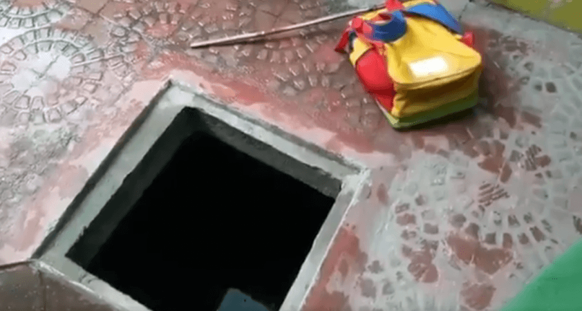 The sump into which the child fell into. Sump