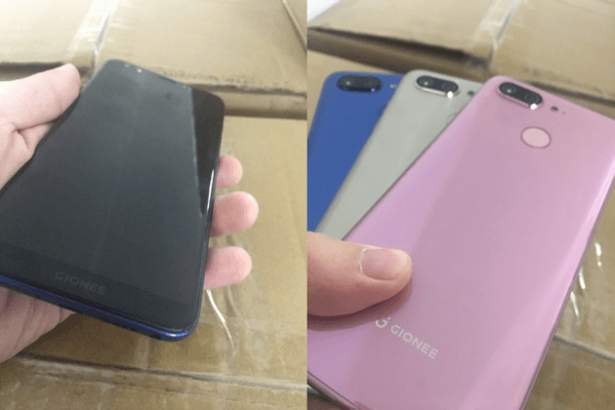 The leaked hands-on images of the Gionee S11 showing the front and back of the phone Gionee S11
