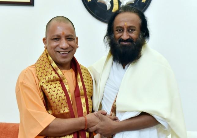 Art of Living founder Sri Sri Ravi Shankar calls on Uttar Pradesh Chief Minister Yogi Adityanath in Lucknow, November 15. 2017. Ravishankar and Yogi