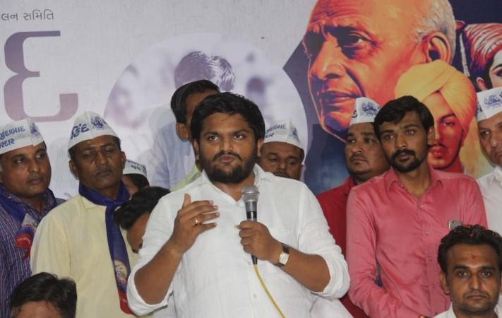 Hardik Patel addresses a public meeting at Thakkarbappanagar area in Ahmedabad on November 10, 2017. Patidar agitation
