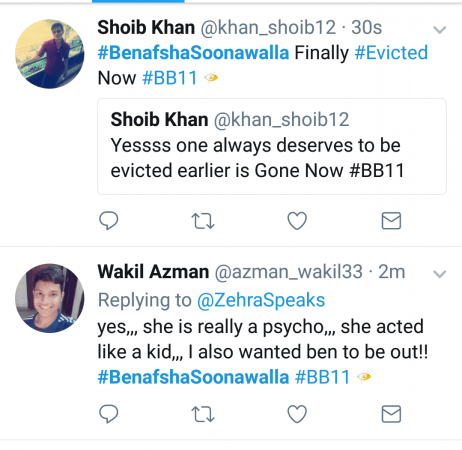 Bigg Boss 11 Twitter Benafsha