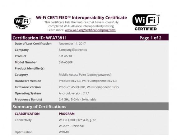 Samsung's 2018-series Galaxy A7, A5 get Wi-Fi certification: New Android phones launch imminent Samsung, Galaxy A5 (2018), Wi-Fi Alliance, certifications
