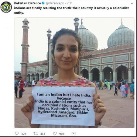 Fake picture posted by Pakistan Defence Pakistan Defence picture
