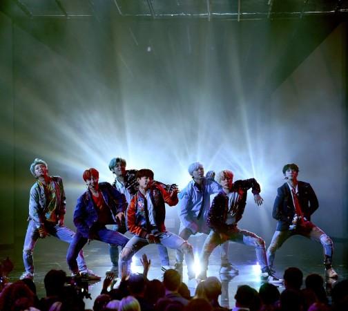 South Korean boy band BTS performs at the American Music Awards 2017. BTS