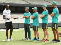 Usain Bolt, Glenn Maxwell, Ashton Agar, Peter Handscomb, Aaron Finch