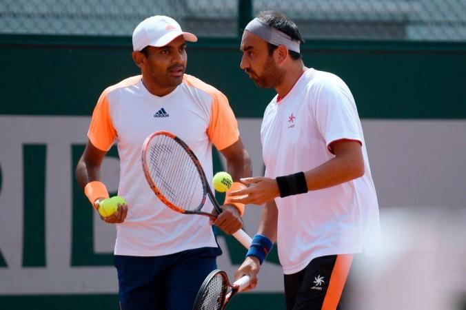 Divij Sharan (L) and Purav Raja during French Open 2017 Divij Sharan and Purav Raja