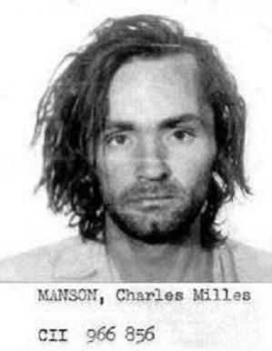Charles Milles Manson booking photo for San Quentin State Prison, California (CII 966 856) 1971 Charles Manson
