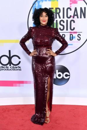 Tracee Ellis Ross attends the 2017 American Music Awards at Microsoft Theater on November 19, 2017 in Los Angeles, California. tracee