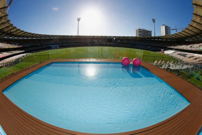 General view of the Gabba Pool Deck ashes, gabba