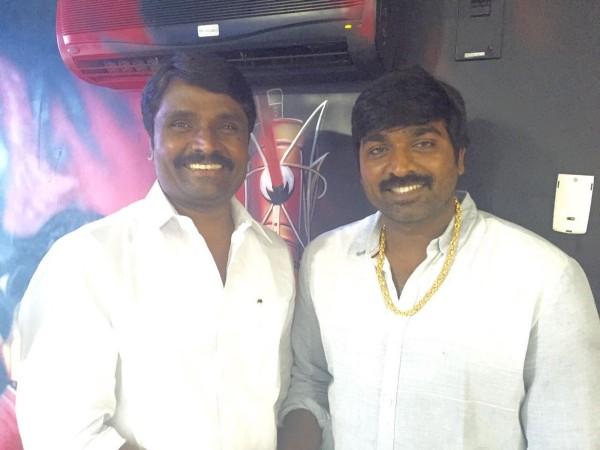 Anbu Chezhiyan with Vijay Sethupathi. Anbu Chezhiyan with Vijay Sethupathi