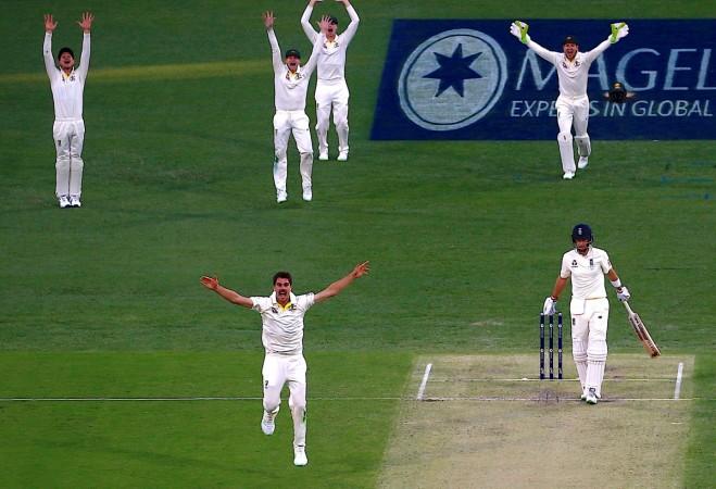 Australia's Pat Cummins appeals with team mates for LBW to dismiss England's Joe Root during the first day of the first Ashes Test in Brisbane on Thursday (November 23). ashes