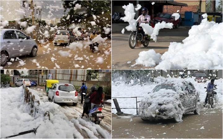 Bellandur Lake in Bengaluru bangalore lake, white foam lake, bellandur lake, varthur lake,