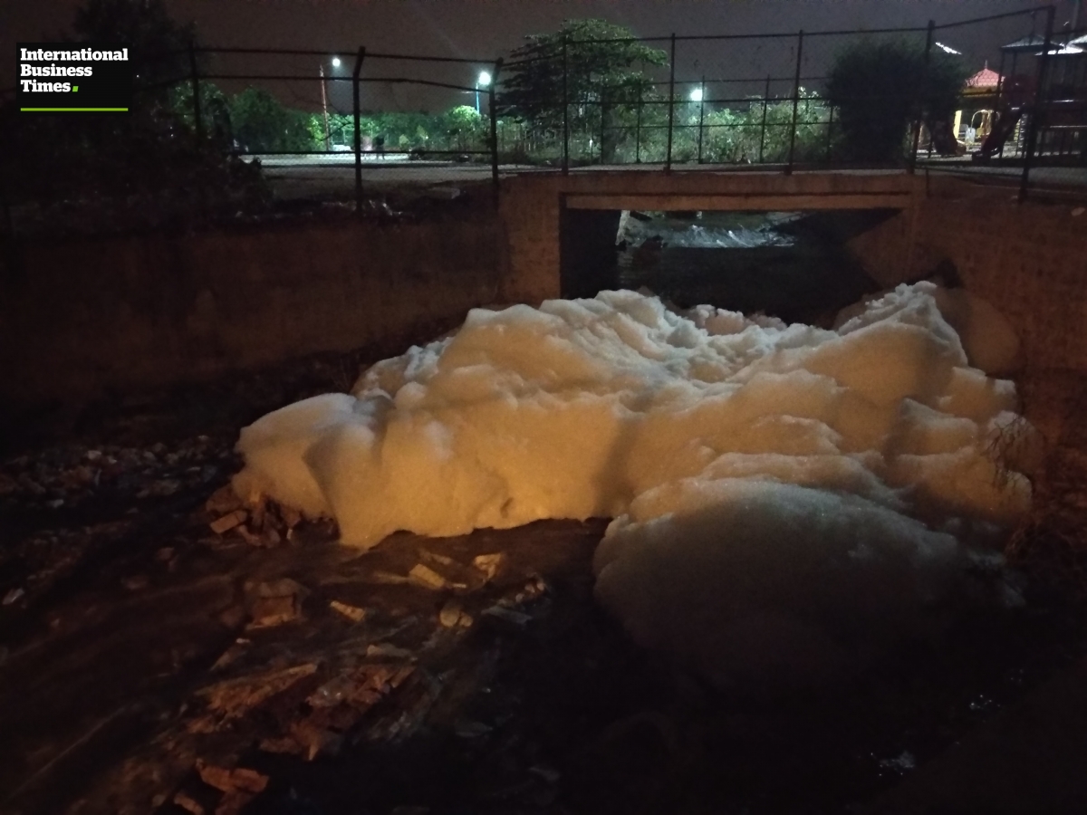 White foam spotted in Kaggadasapura Lake Kaggadasapura Lake