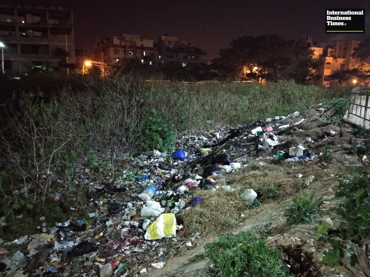 Waste thrown in Kaggadasapura Lake Kaggadasapura Lake
