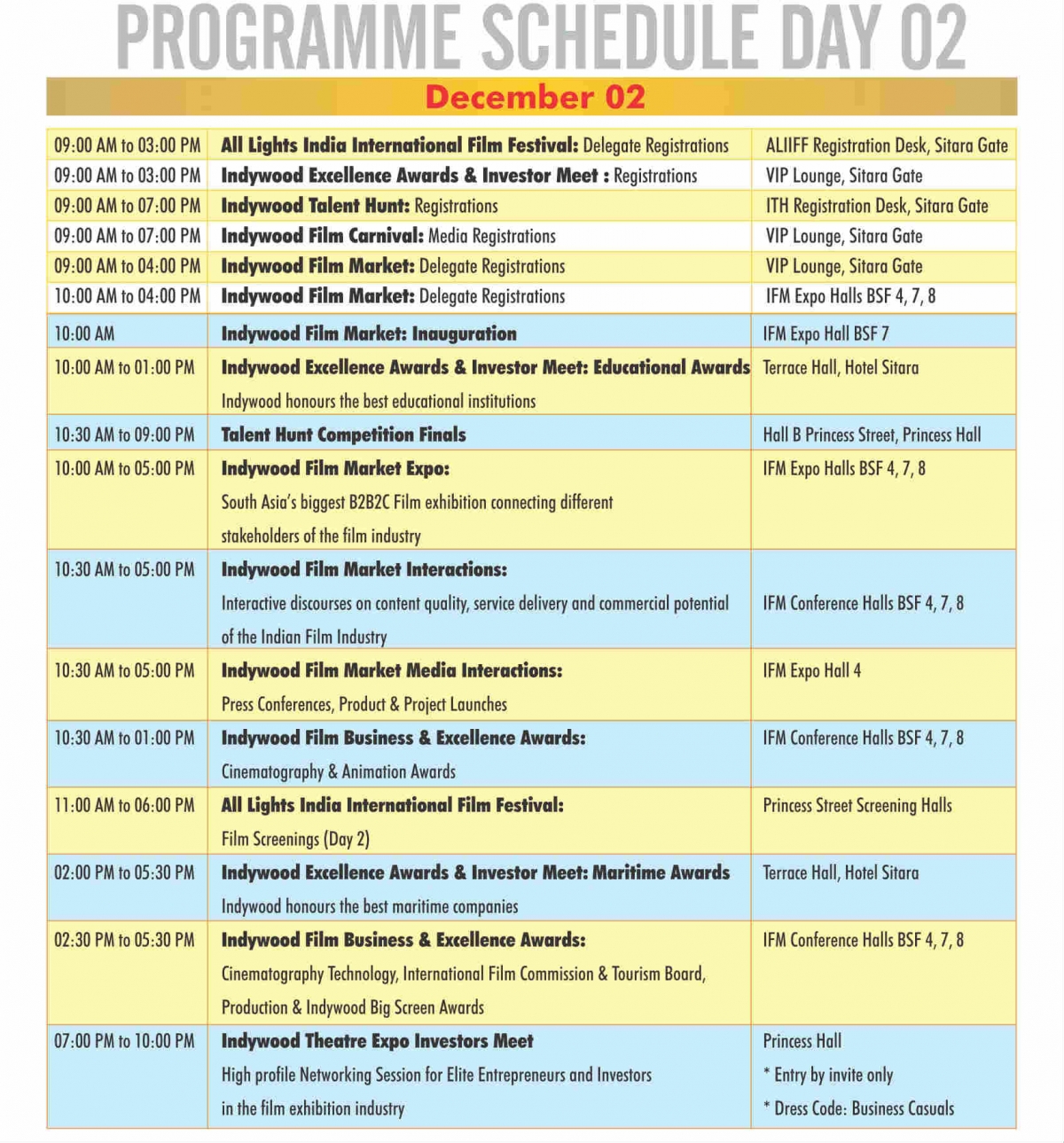 3rd Edition Indywood film carnival's programme schedule Day 2