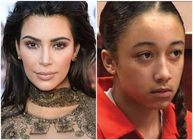 Kim Kardashian (L) and Cyntoia Brown (R). kim k