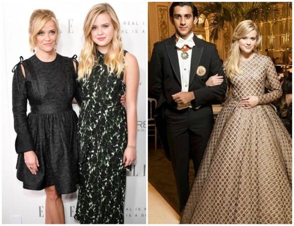Reese Witherspoon and her dautghter Ava Phillippe (L). Ava Phillippe with her escort at the Paris Debutante Ball, Maharaja Padmanabh Singh of Jaipur (R). reese