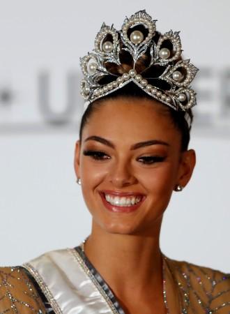 Miss South Africa Demi-Leigh Nel-Peters poses for photos following the 66th Miss Universe pageant at Planet Hollywood hotel-casino in Las Vegas. Miss Universe 2017