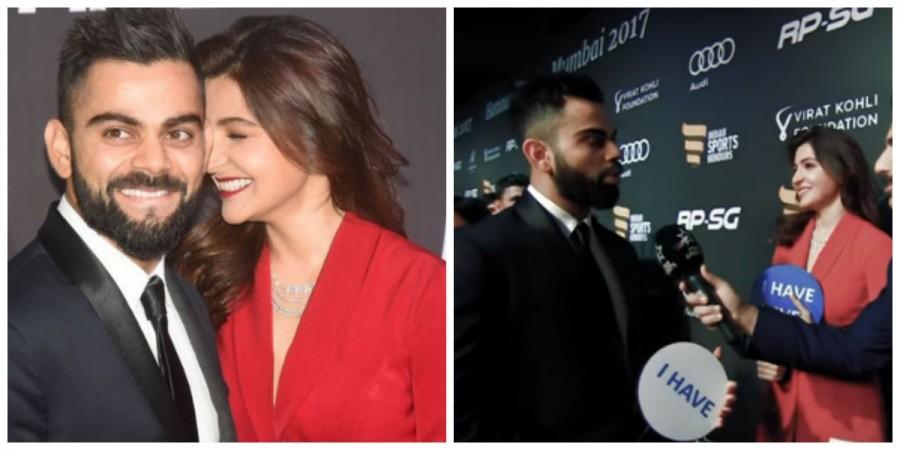 Virat Kohli Anushka Sharma game at the red carpet Virat Kohli Anushka Sharma